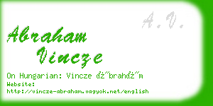 abraham vincze business card